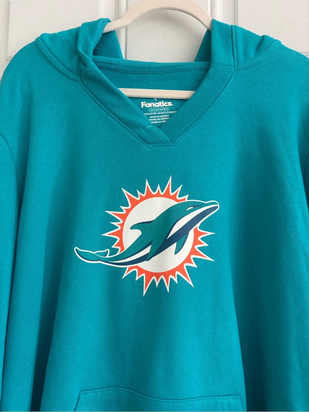 NWT Women’s Fanatics Miami Dolphins Teal Pullover Hoodie w/Tagovailo #1 Logo - Picture 3 of 12
